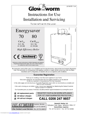 Glow-worm Energysaver Combi 80 Instructions For Use Installation And Servicing