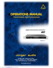 Junger d07 Operation Manual
