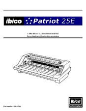 ibico Patriot 25E Operator's Manual