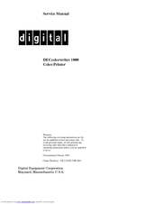 Digital Equipment DECcolorwriter 1000 Service Manual