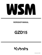 Kubota GZD15 Workshop Manual