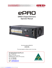 LSC ePRO DMX512 Operator's Manual