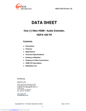 Opticis HDFX-100-TR Datasheet