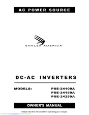 Samlexpower PSE-24100A Owner's Manual