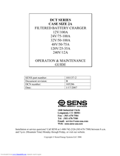Sens DCT Series Operation & Maintenance Manual