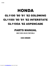 Honda 1981 GL1100i INTERSTATE Parts Manual