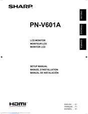 Sharp PN-V601A Setup Manual