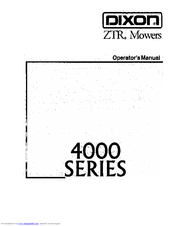 Dixon ZTR 4000 series Operator's Manual