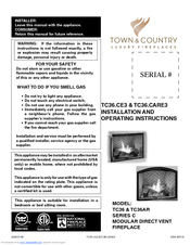 Town & Country Fireplaces TC36AR Installation And Operating Instructions Manual