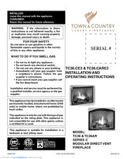 Town & Country Fireplaces TC36.CE3 Installation And Operating Instructions Manual