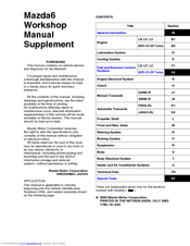 Mazda 6 Workshop Manual