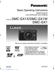 Panasonic DMC-GX1W Lumix Operating Instructions Manual