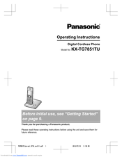 Panasonic KX-TG7851TU Operating Instructions Manual