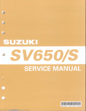 Suzuki SV650S Manuals | ManualsLib