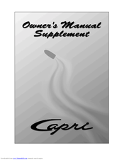 Bayliner Capri 2152 CY Owner's Manual Supplement