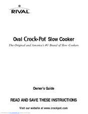 Rival Oval Crock-Pot Owner's Manual