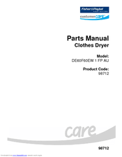Fisher & Paykel DE60F60EW 1 FP AU Parts Manual