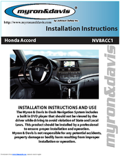 Myron & Davis NV8ACC1 Installation Instructions Manual