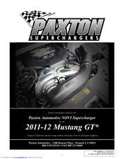 Paxton Automotive Novi Supercharger Owner's Installation Manual