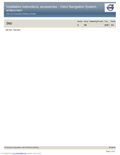 Volvo Navigation System Installation Instructions Manual