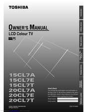 Toshiba 20CL7E Owner's Manual