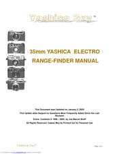 Yashica 35mm ELECTRORANGE-FINDER Manual