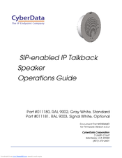 CyberData 11180 Operation Manual