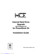 MCE Technologies Internal Hard Drive upgrade Installation Manual