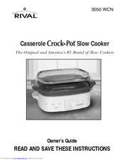 Rival Crock-Pot 3050 WCN Owner's Manual