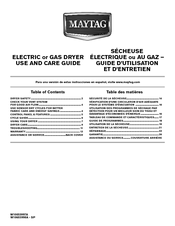 Maytag Electric and gas dryer Use And Care Manual