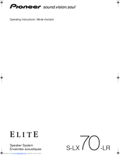 Pioneer ELITE S-LX 70-LR Operating Instructions Manual