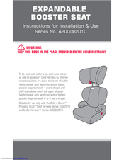 Next generation Booster Seat Instructions For Installation And Use Manual