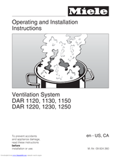 Miele DAR 1250 Operating And Installation Instructions