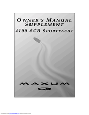 Maxum 4100 SCB Owner's Manual Supplement
