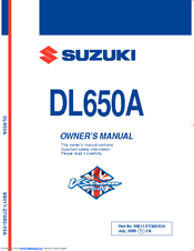 Suzuki V Storm DL1000 K9 Owner's Manual