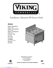 Viking V36SO Series Installation, Operation & Owners Manual
