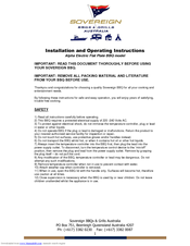 Sovereign Alpha Electric Flat Plate BBQ Installation And Operating Instructions Manual