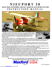 Maxford Nieuport 28 Instruction Manual