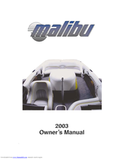 Malibu Boats Boat 2003 Owner's Manual