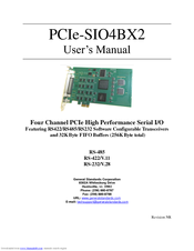 General Standards Corporation PCIe-SIO4BX2 User Manual