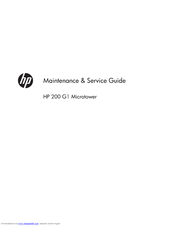 HP 200 G1 Microtower Maintenance & Service Manual