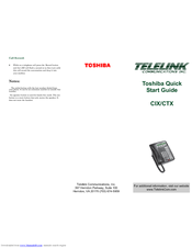 Toshiba CTX Quick Start Manual