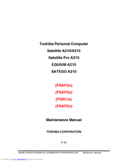 Toshiba Satellite A215 Series Manuals Manualslib