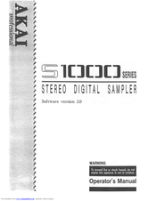 Akai S1000 Series Operator's Manual