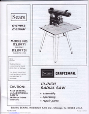 Craftsman 113.19771 Owner's Manual