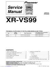 Pioneer XR-VS99 Service Manual