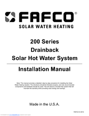 Fafco Drainback 200 Series Installation Manual