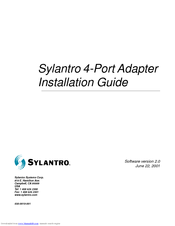 Sylantro 4-Port Adapter Installation Manual