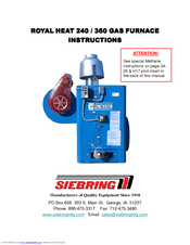 Siebring ROYAL HEAT 240 Instructions Manual