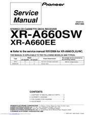 Pioneer XR-A660EE Service Manual